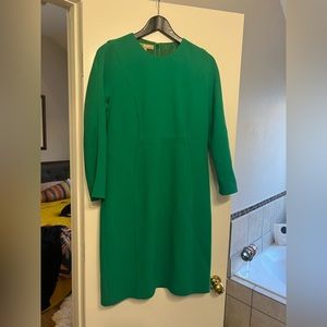 Michael Kors green career dress heavy fabric